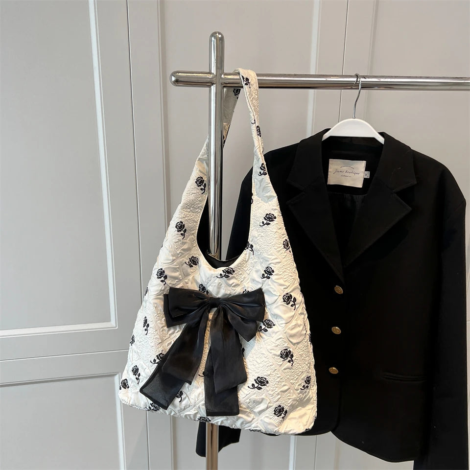 Sweet Flower Women Shopping Girl Soft Cotton Cloth Environmental Storage Handbag