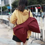 Bow Women Canvas Handbags Large Shoulder Bags Crossbody Bags