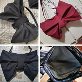 Bow Women Canvas Handbags Large Shoulder Bags Crossbody Bags
