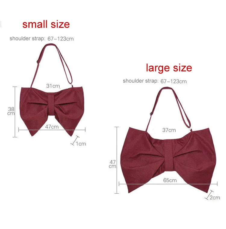 Bow Women Canvas Handbags Large Shoulder Bags Crossbody Bags