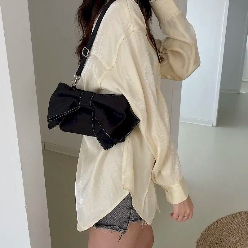 Bowknot Bag Women Crossbody Shoulder Bag Fanny Pack Fashionable Goth Bag