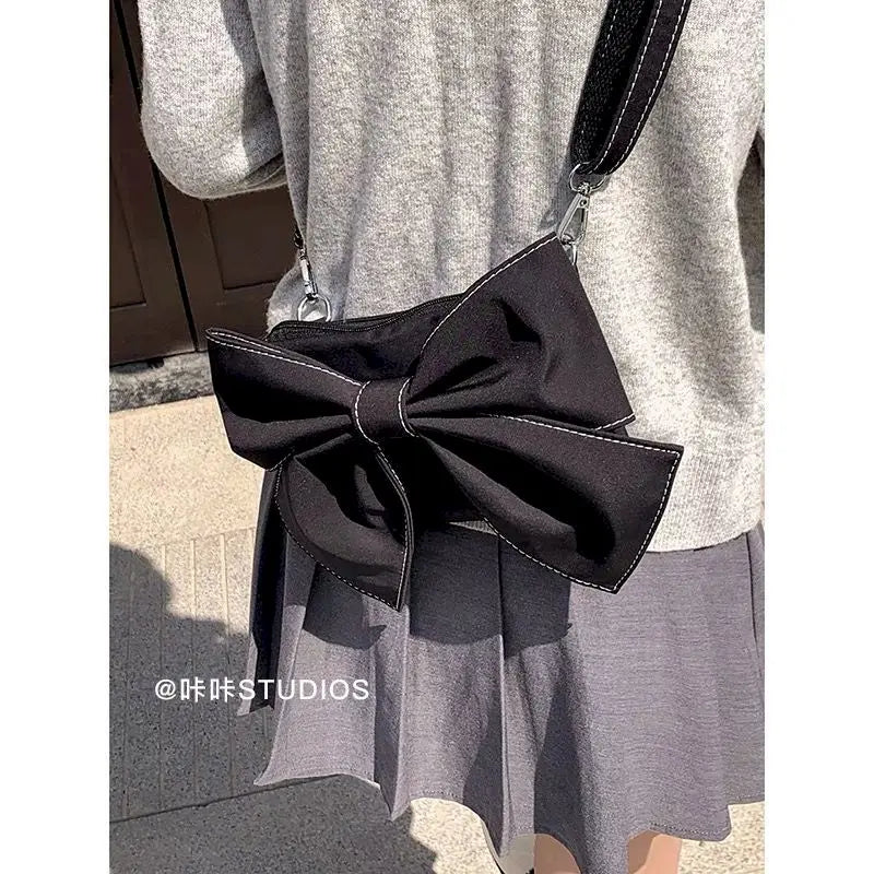 Bowknot Bag Women Crossbody Shoulder Bag Fanny Pack Fashionable Goth Bag
