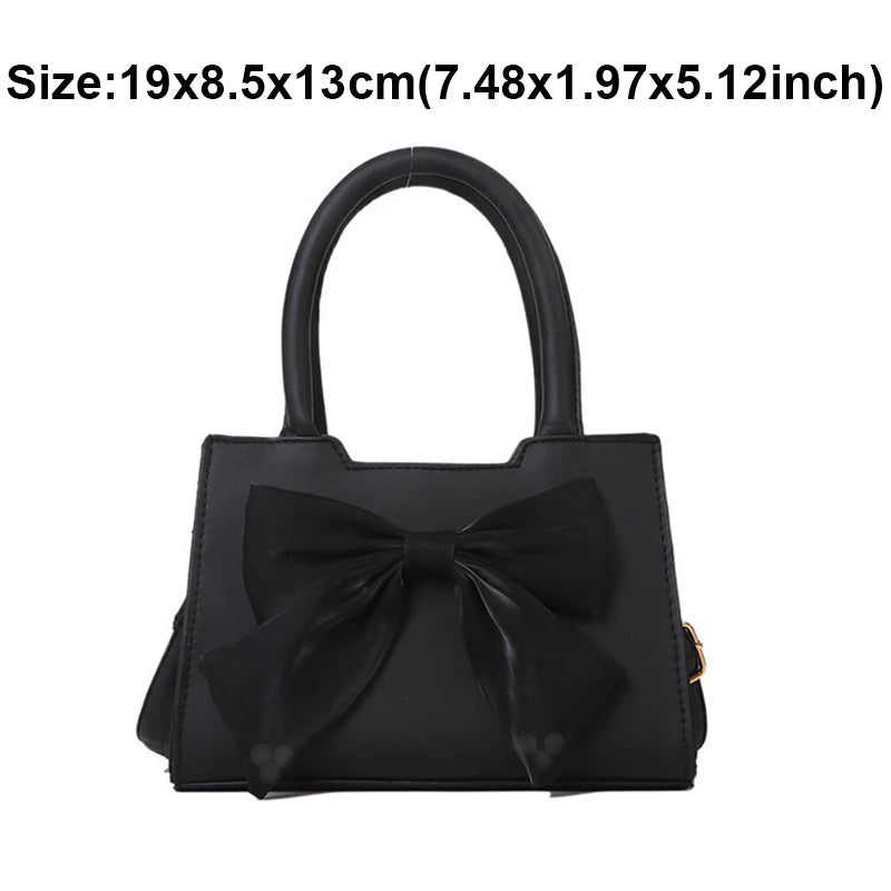 Bowknot Women Shoulder Bags INS Female Tote Bag Solid Crossbody Handbags