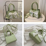 Bowknot Women Shoulder Bags INS Female Tote Bag Solid Crossbody Handbags