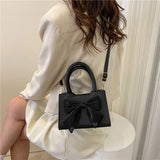Bowknot Women Shoulder Bags INS Female Tote Bag Solid Crossbody Handbags