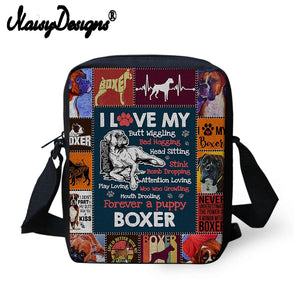 Boxer Dog Lover's Mini Crossbody Bag Boxer Dog Pattern Printing