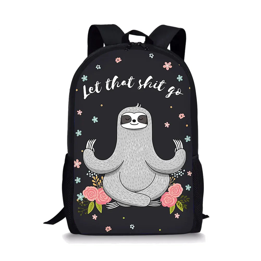 Bradypod Element Printing Pattern School Backpacks for Teenager