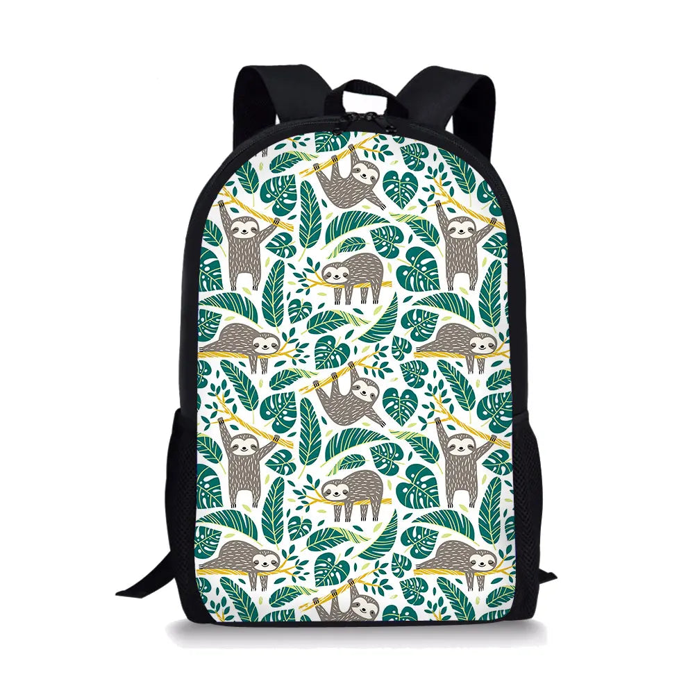 Bradypod Element Printing Pattern School Backpacks for Teenager