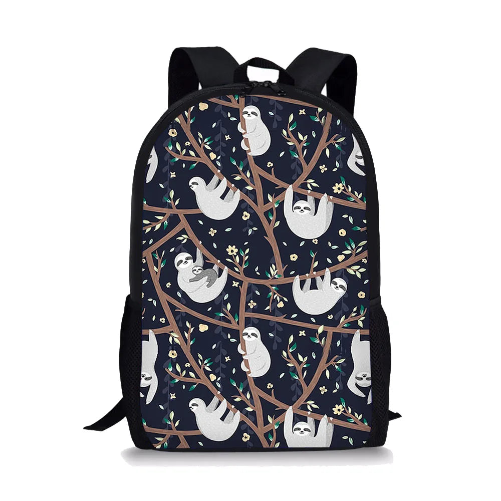 Bradypod Element Printing Pattern School Backpacks for Teenager