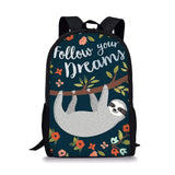 Bradypod Element Printing Pattern School Backpacks for Teenager