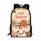 Bradypod Element Printing Pattern School Backpacks for Teenager