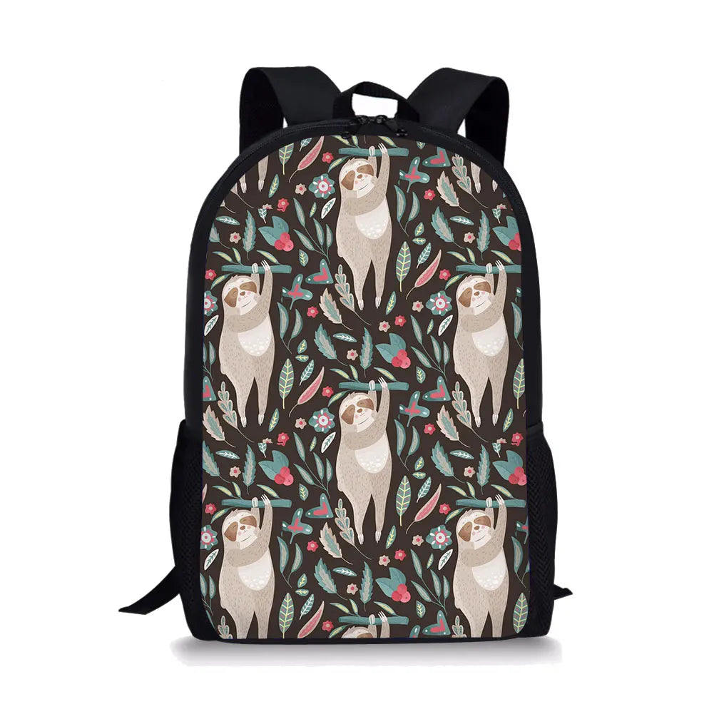 Bradypod Element Printing Pattern School Backpacks for Teenager