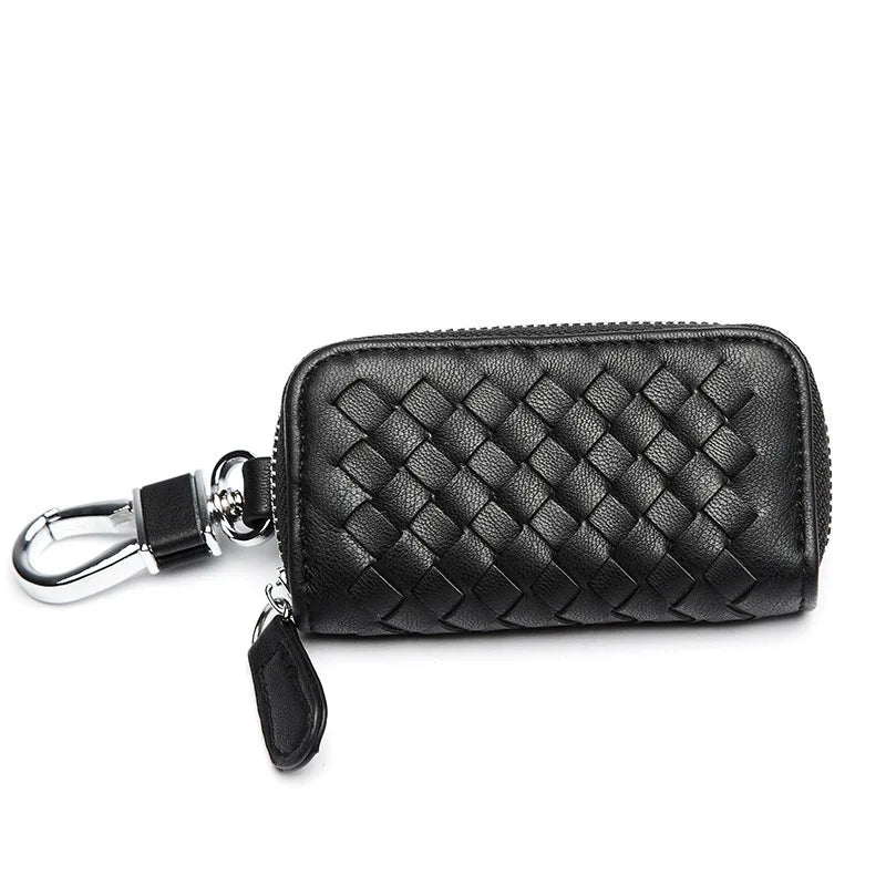 Braided Small Bag Car Key Holder Pouch