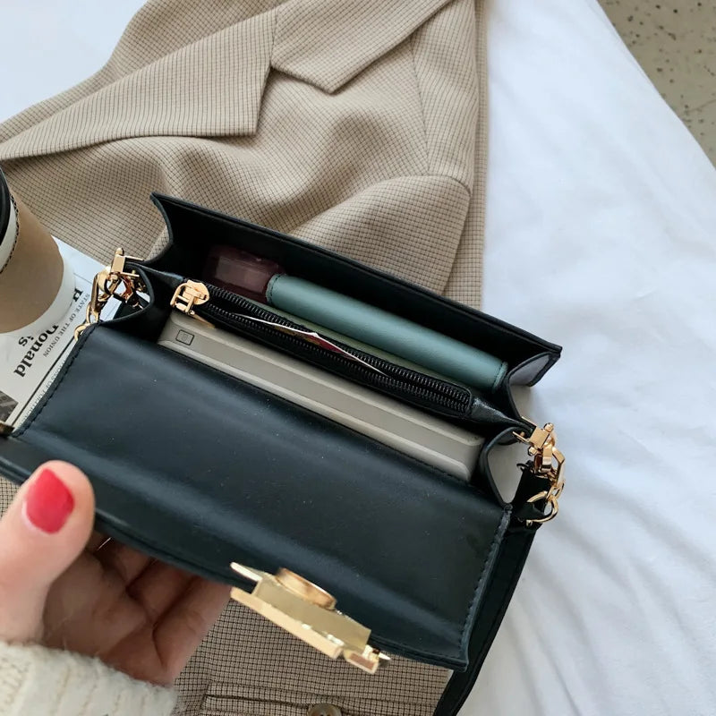 Braided Chain Women Handbags Small PU Leather Crossbody Bags For Female