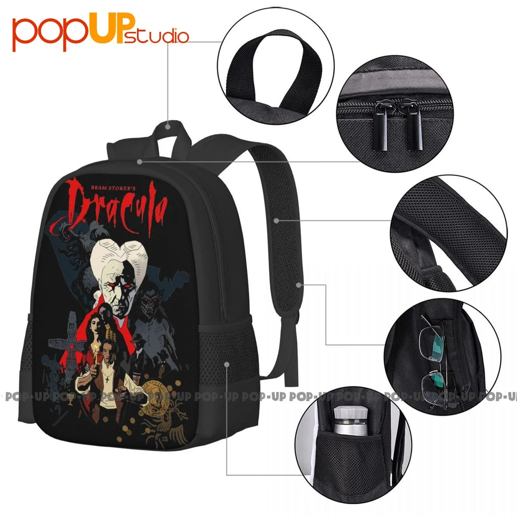 Vintage Style Dracula Art Fiction Backpack - Large Capacity Gym Tote Bag
