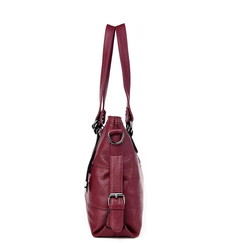 Casual Leather Clutch Women Zipper Soft Handbag Solid Shoulder Bags Pu