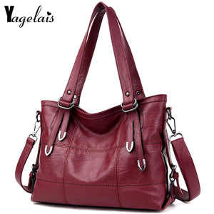 Casual Leather Clutch Women Zipper Soft Handbag Solid Shoulder Bags Pu
