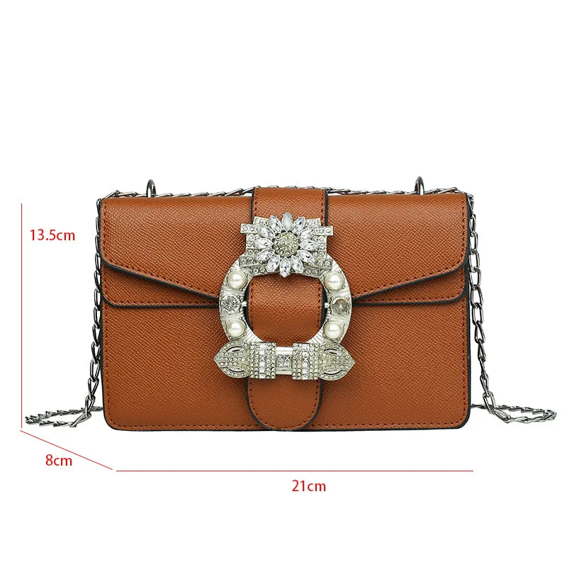 Small Crossbody Bag Chain Shoulder Purse High PU Leather Handbag