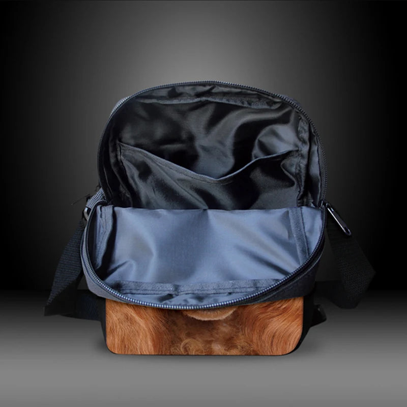 Cartoon Print Messenger Bag for Kids Girls Boys Small School Bag Women Mini