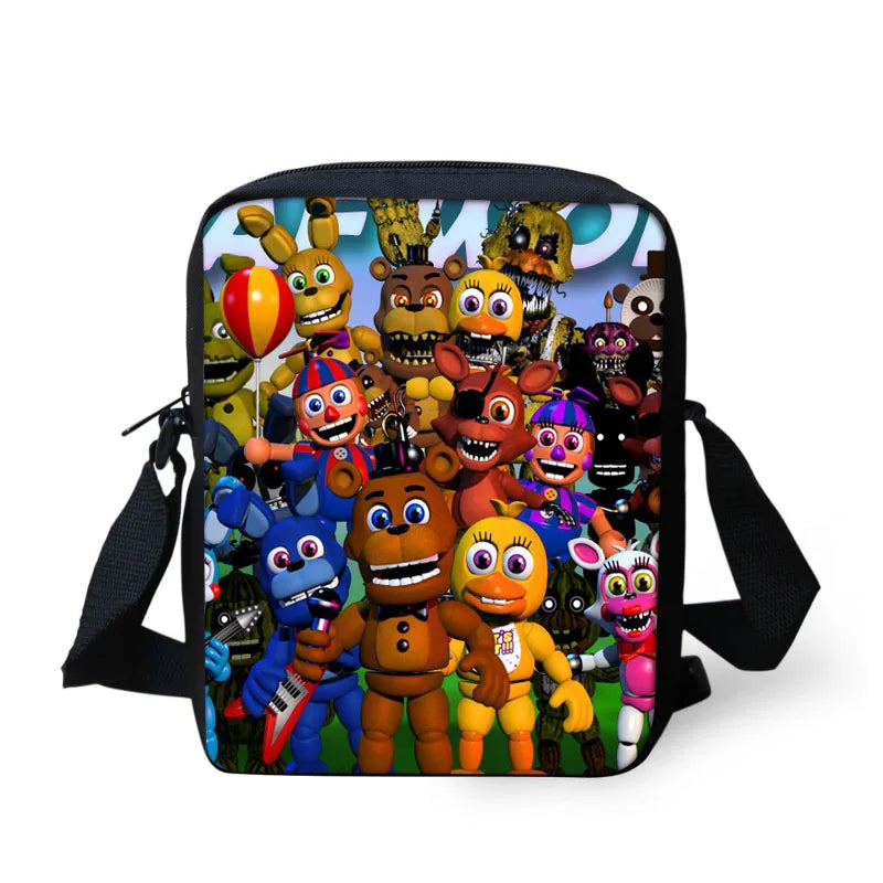 Cartoon Print Messenger Bag for Kids Girls Boys Small School Bag Women Mini