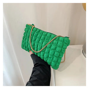 Cotton Women's Shoulder Bag Chain Crossbody Handbag