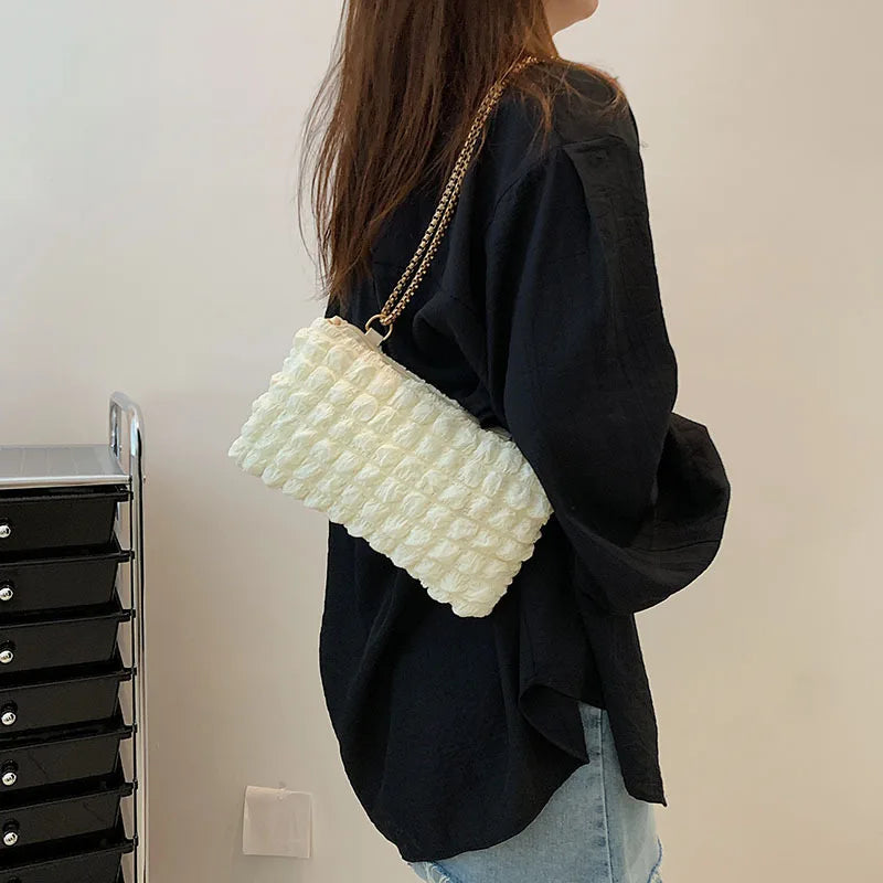 Cotton Women's Shoulder Bag Chain Crossbody Handbag