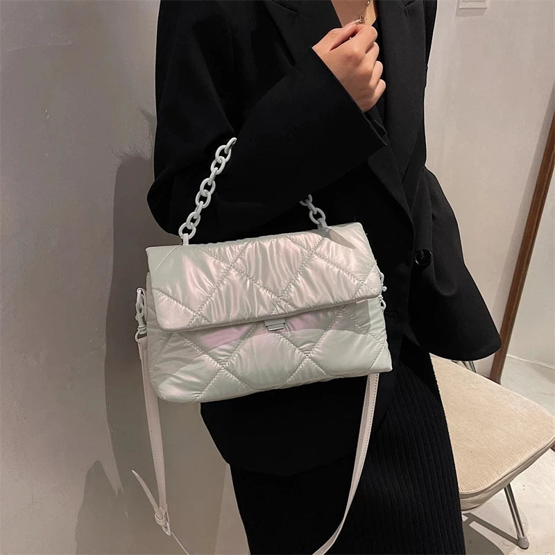 Bright Colour Large Shoulder Bag Chain Handbag Ins Bag