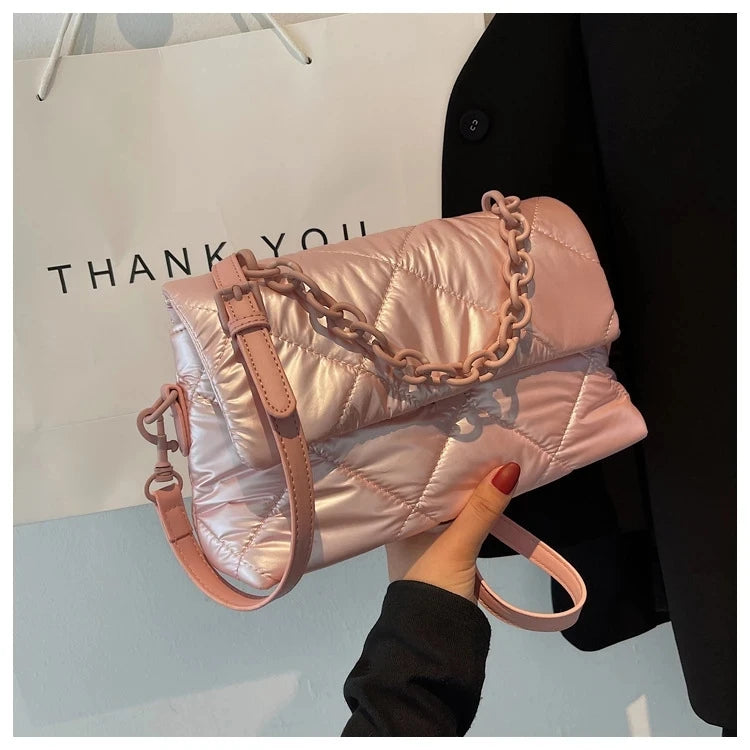 Bright Colour Large Shoulder Bag Chain Handbag Ins Bag