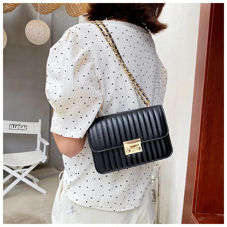 Floral Print Women's Shoulder Bag Chain Handbag Small Square Crossbody Bag