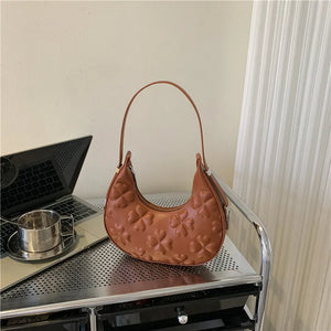 Floral Print Half Moon Shoulder Bag