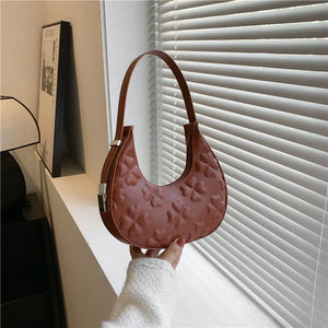Floral Print Half Moon Shoulder Bag