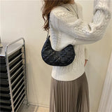 Floral Print Half Moon Shoulder Bag