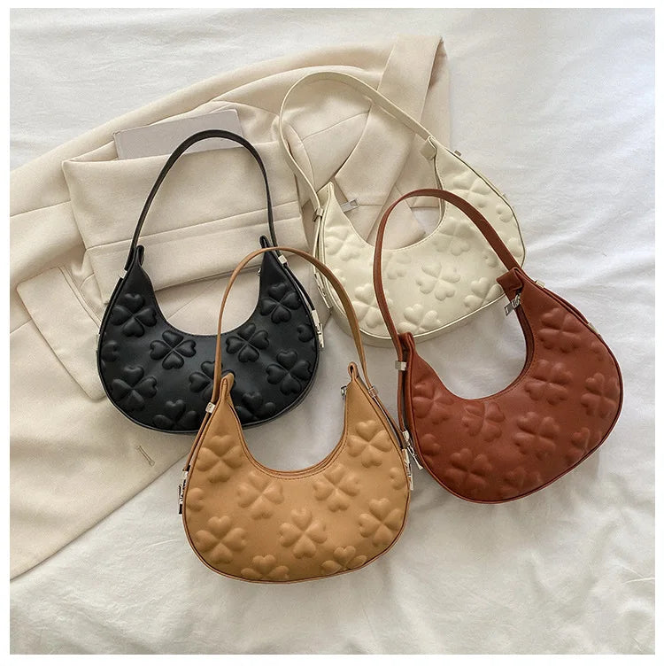 Floral Print Half Moon Shoulder Bag