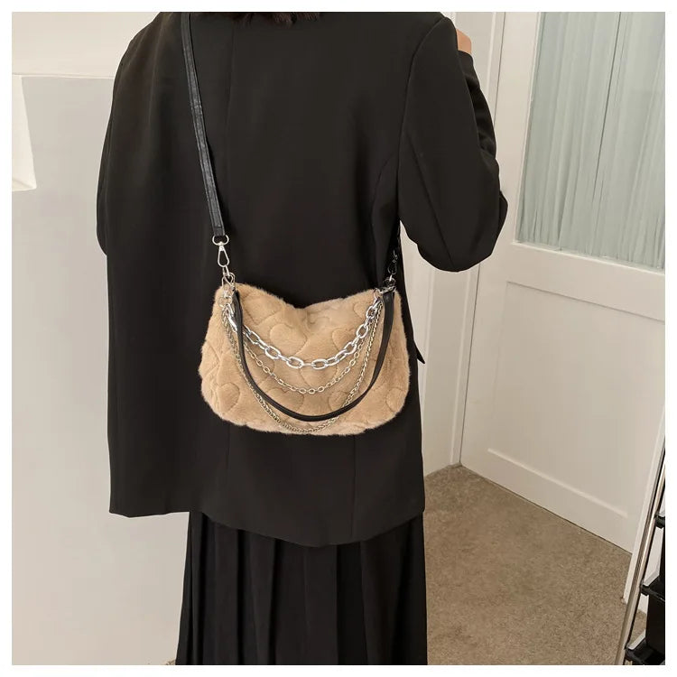 Women's Chain Crossbody Bag Flap Handbag