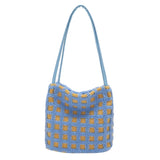 Lambhair Women's Plaid Shoulder Bag Contrast Crossbody Handbag