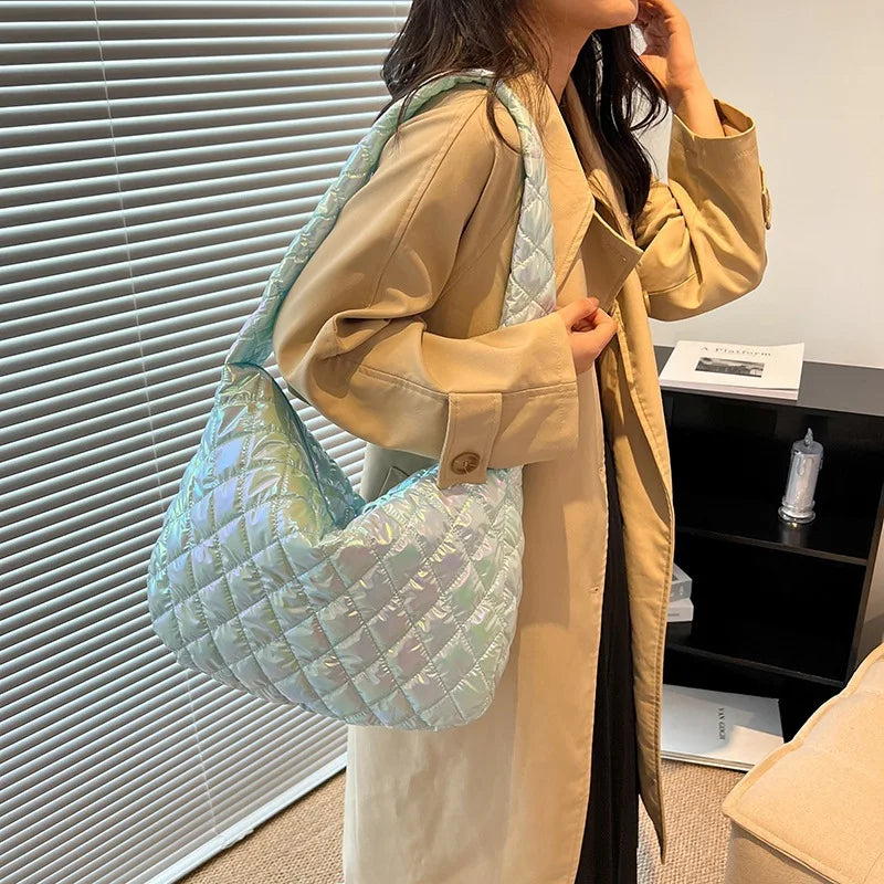 Nylon Women's Shoulder Bag Large Flap Handbag