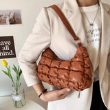 Plaid Quilted Padded Women's Shoulder Bag Crossbody Bag Cloud Handbag