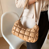 Plaid Quilted Padded Women's Shoulder Bag Crossbody Bag Cloud Handbag