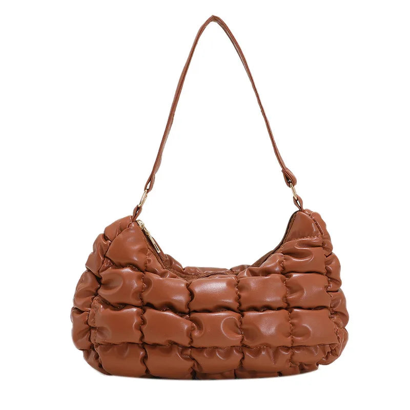 Plaid Quilted Padded Women's Shoulder Bag Crossbody Bag Cloud Handbag