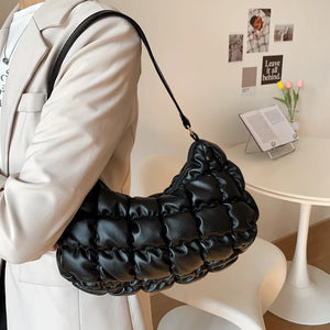 Plaid Quilted Padded Women's Shoulder Bag Crossbody Bag Cloud Handbag