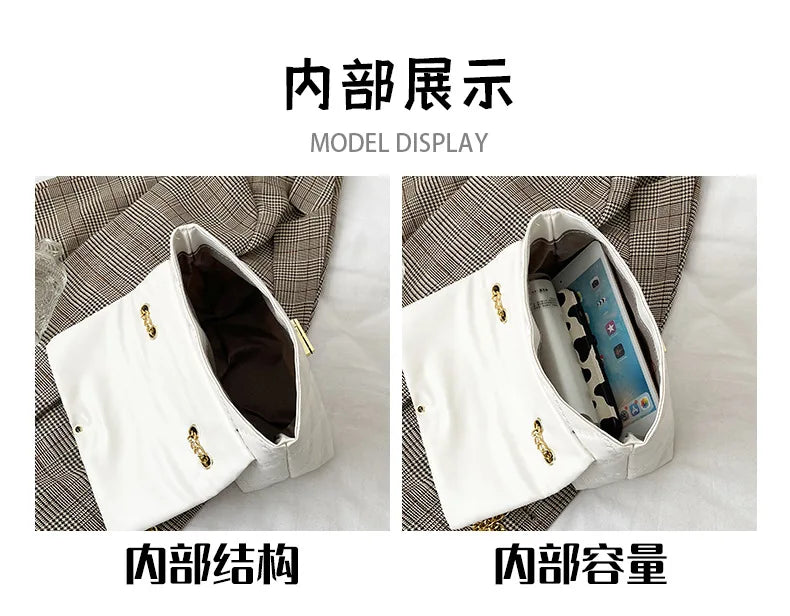 Plaid Quilted Women's Shoulder Bag Chain Crossbody Bag