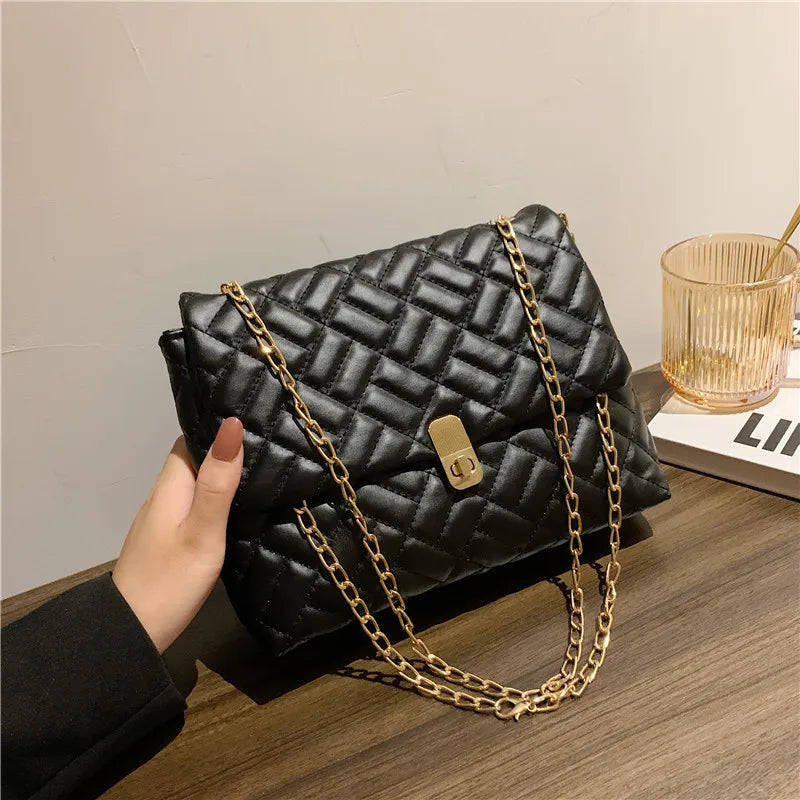 Plaid Quilted Women's Shoulder Bag Chain Crossbody Bag