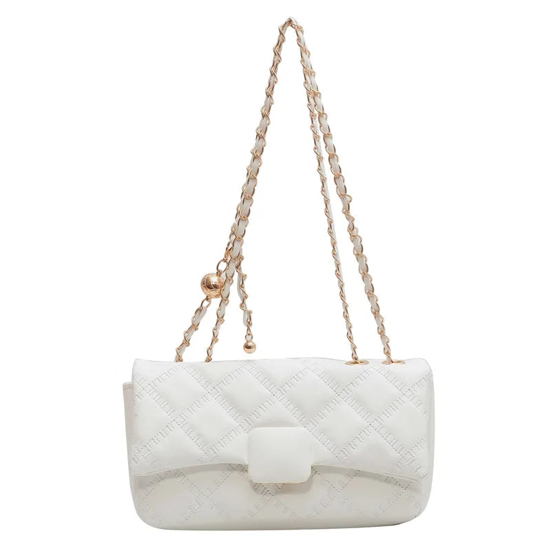 Quilted Chain Crossbody Bag Flap Handbag