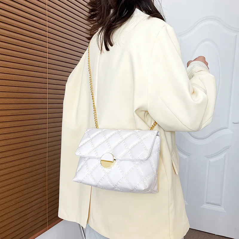 Plaid Quilted Women's Shoulder Bag Chain Crossbody Bag