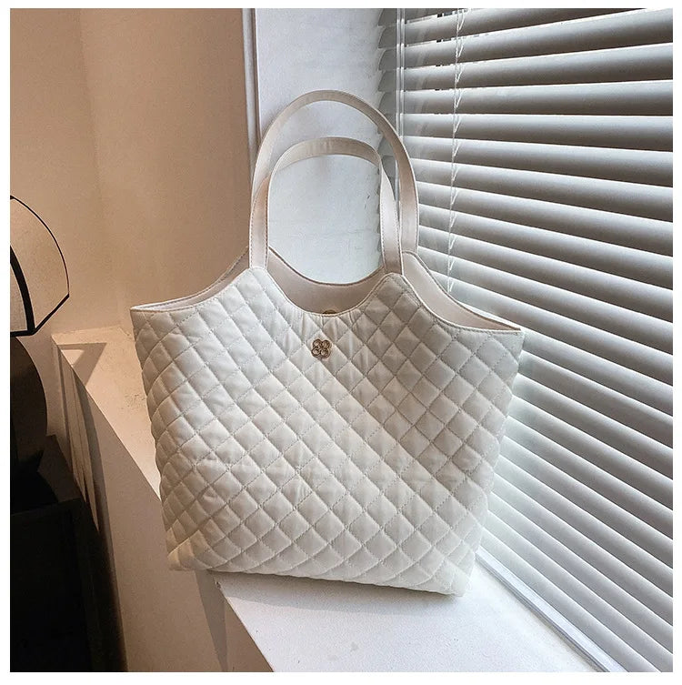 Quilted Padding Women's Shoulder Bag Crossbody Large Flap Handbag
