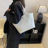 Quilted Padding Women's Shoulder Bag Crossbody Large Flap Handbag