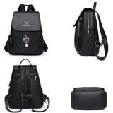 Soft Leather Waterproof Bagpack Preppy Style Student Bags