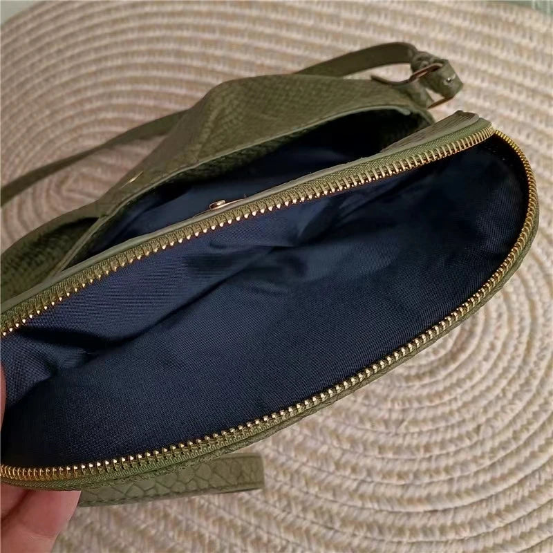 Snake Pattern Mango Handbag Clamshell Shoulder Crossbody Bag