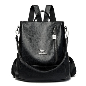 Vintage Leather Women Backpacks School Bags for Teenage Girls