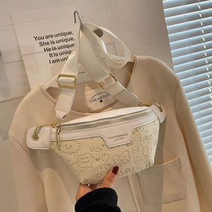 Cartoon Pictures PU Leather Fanny Pack Waist Bag Women